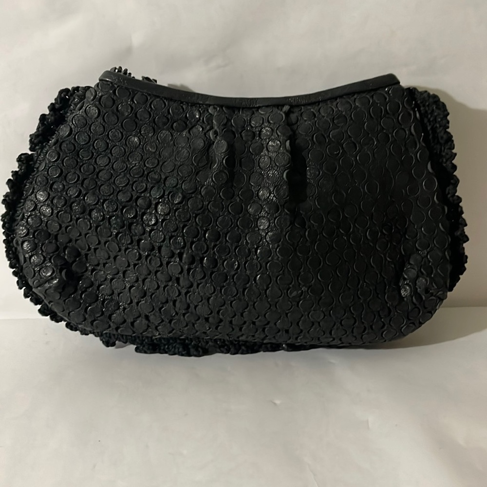 Jamin Puech Black Leather Zipper Clutch